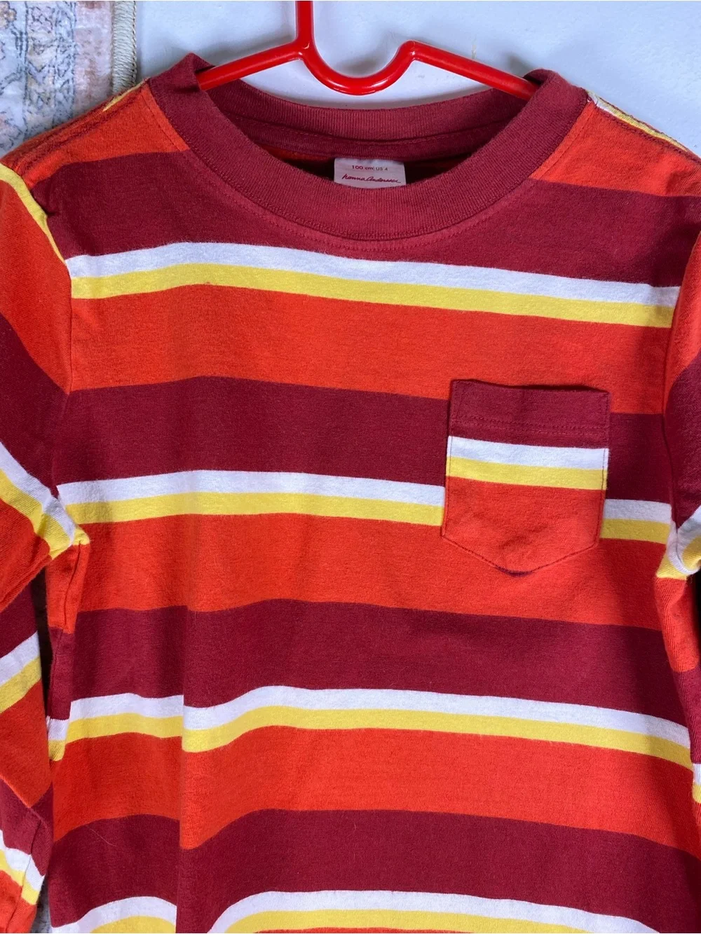 HANNA ANDERSSON Colorful Striped Cotton Long Sleeve Knit Top 4